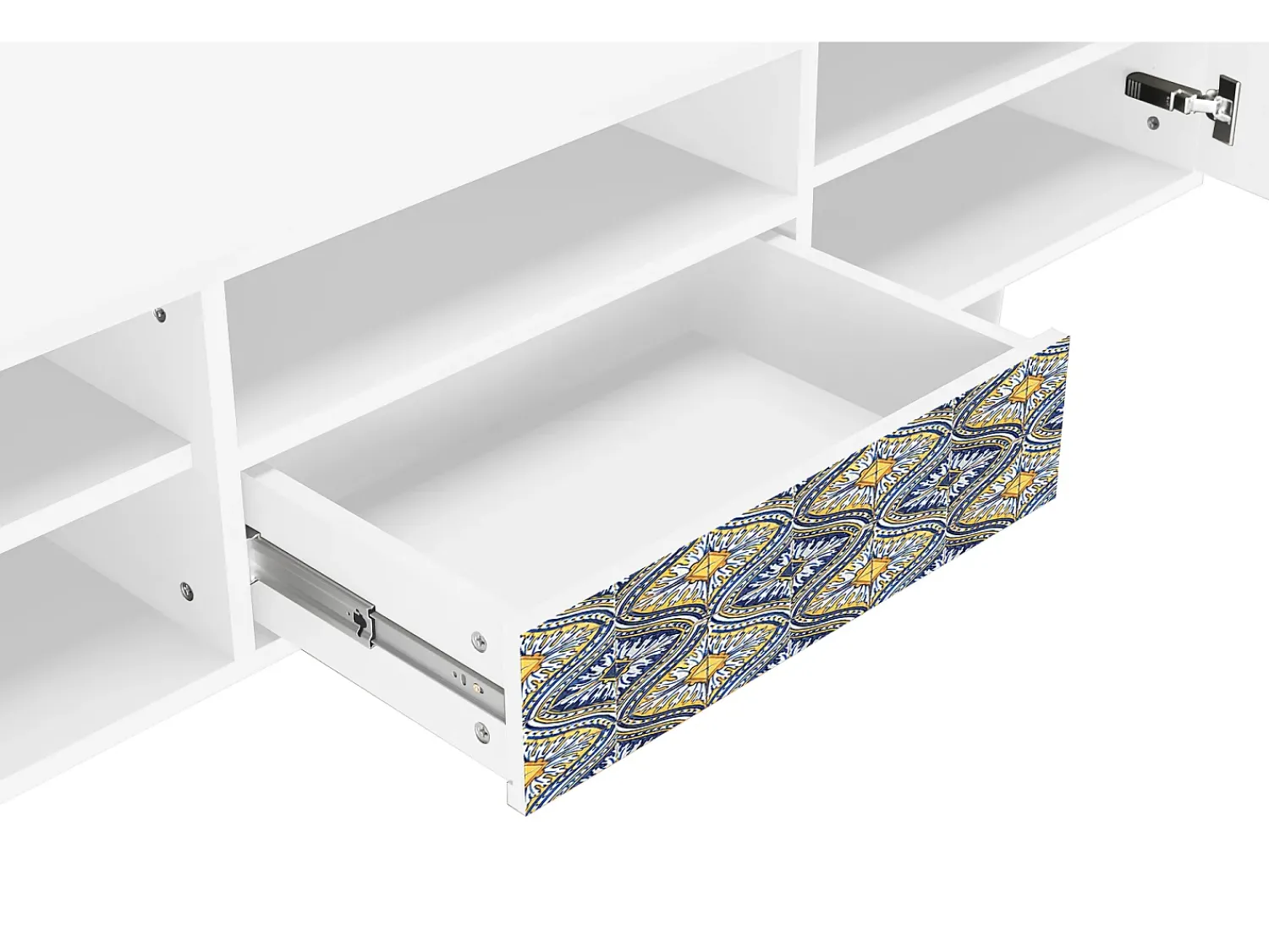 Móvel De Tv| Mueble de TV - 170х59х41 cm - T6 - Illusory Pattern, Branco Bege