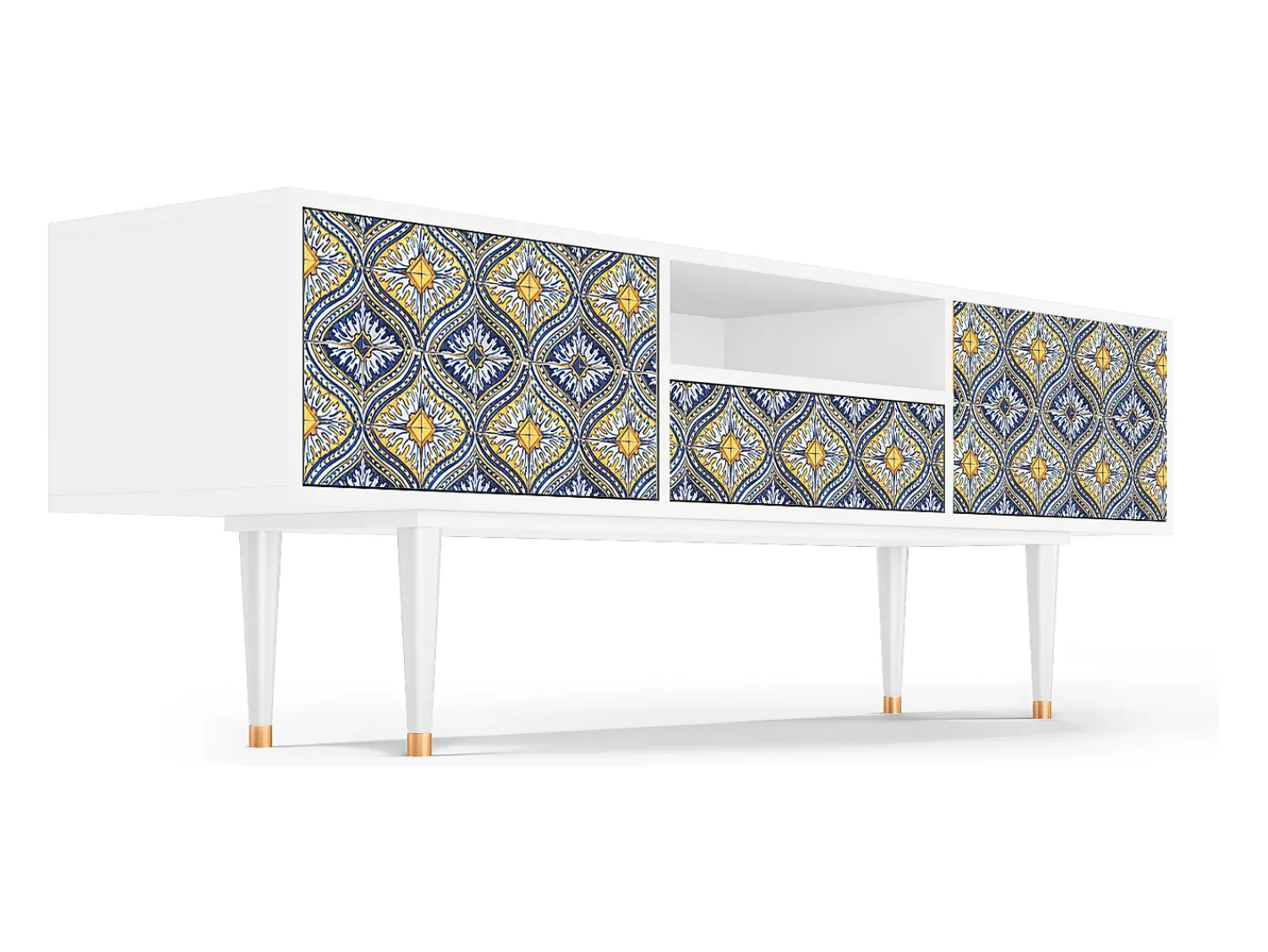 Móvel De Tv| Mueble de TV - 170х59х41 cm - T6 - Illusory Pattern, Branco Bege