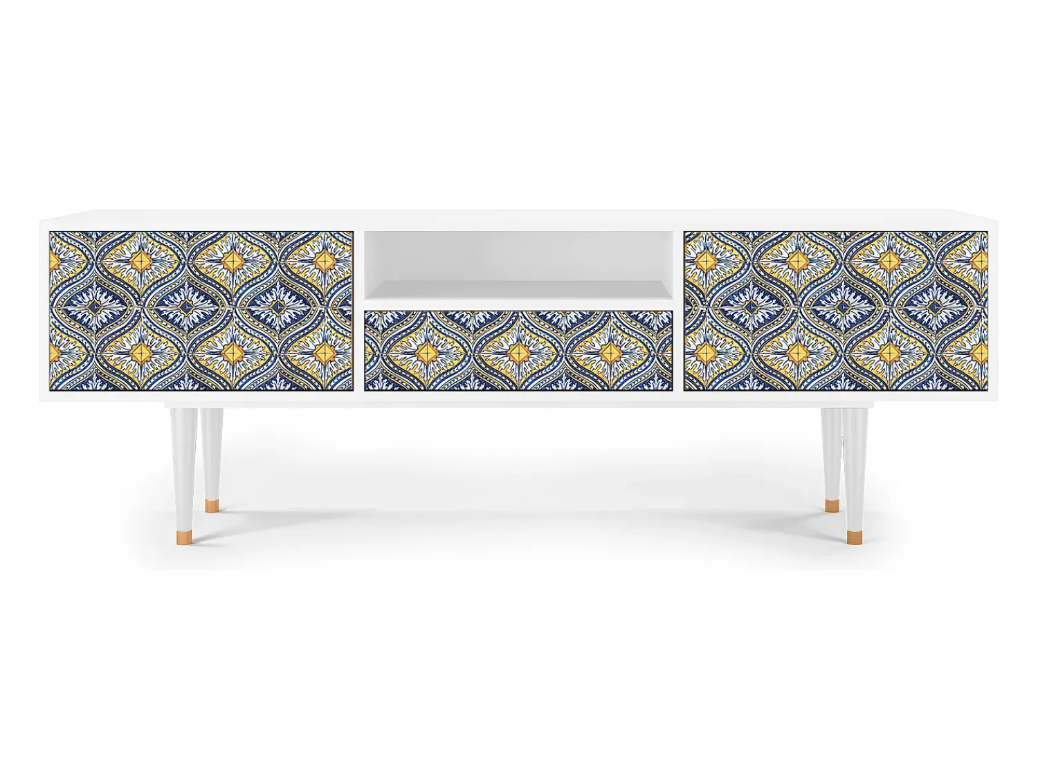 Móvel De Tv| Mueble de TV - 170х59х41 cm - T6 - Illusory Pattern, Branco Bege