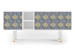 Móvel De Tv* Mueble de TV - 150х69х41 cm - T5 - Illusory Pattern, Branco Bege