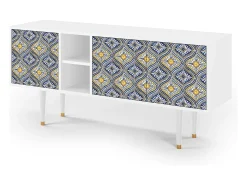 Móvel De Tv* Mueble de TV - 150х69х41 cm - T5 - Illusory Pattern, Branco Bege