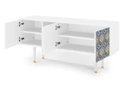 Móvel De Tv* Mueble de TV - 150х69х41 cm - T5 - Illusory Pattern, Branco Bege