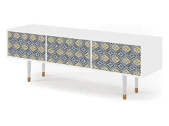 Móvel De Tv| Mueble de TV - 170х59х48 cm - T4 - Illusory Pattern, Branco Bege