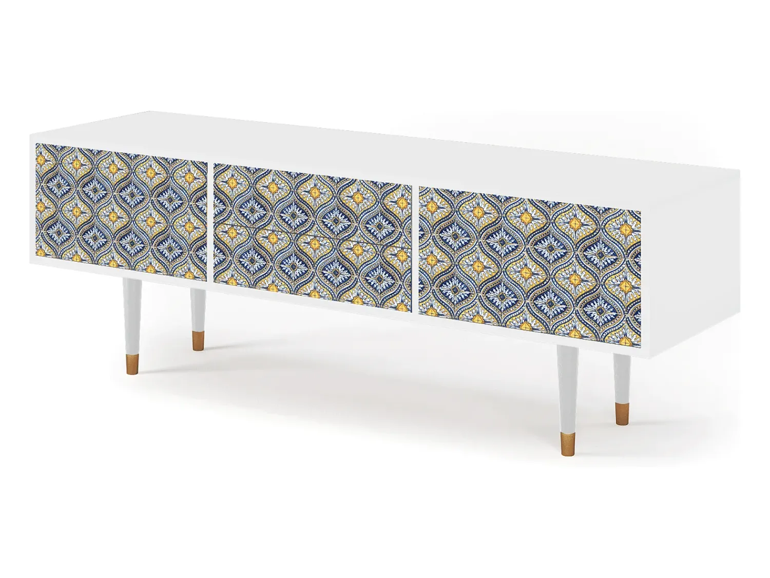 Móvel De Tv| Mueble de TV - 170х59х48 cm - T4 - Illusory Pattern, Branco Bege