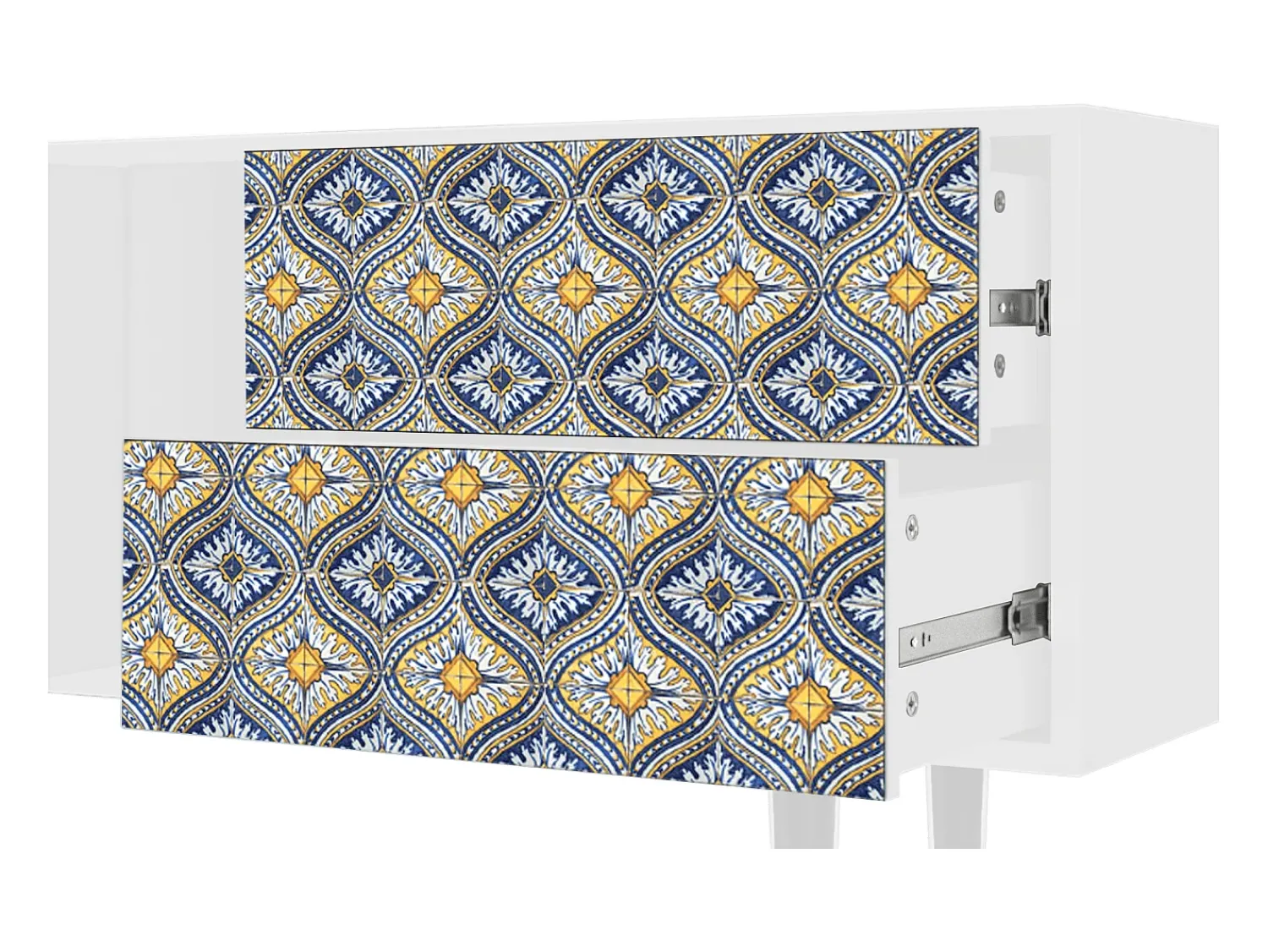New Mueble de TV - 170х69х48 cm - T1 - Illusory Pattern, Branco Bege