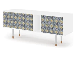 New Mueble de TV - 170х69х48 cm - T1 - Illusory Pattern, Branco Bege