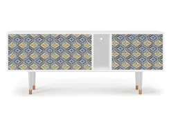 New Mueble de TV - 170х69х48 cm - T1 - Illusory Pattern, Branco Bege
