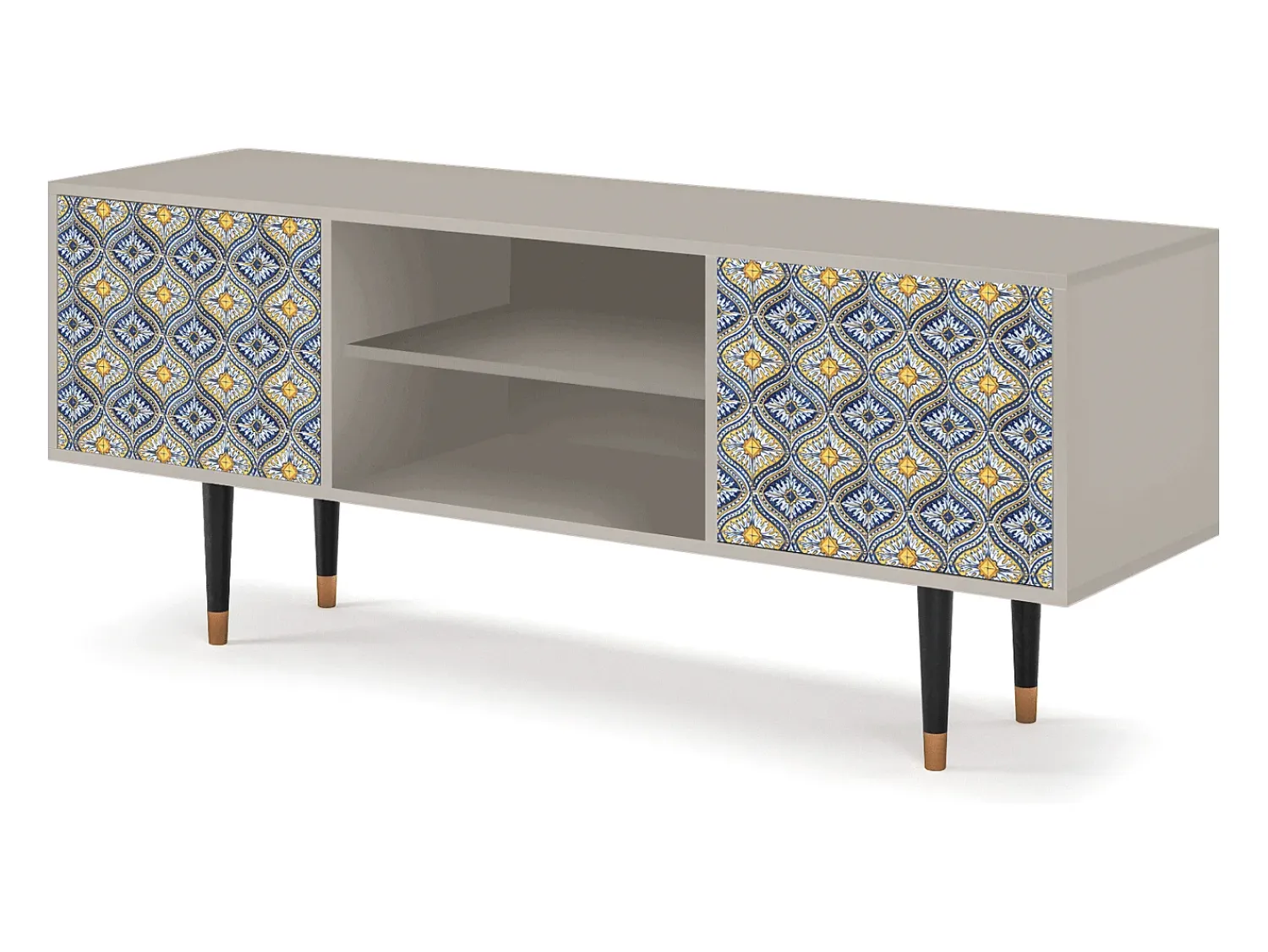 Móvel De Tv* Mueble de TV - 170х69х48 cm - T2 - Illusory Pattern, Areia Bege