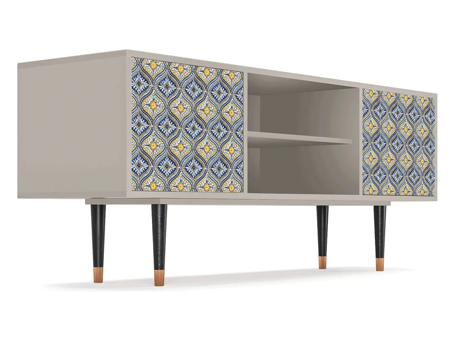 Móvel De Tv* Mueble de TV - 170х69х48 cm - T2 - Illusory Pattern, Areia Bege