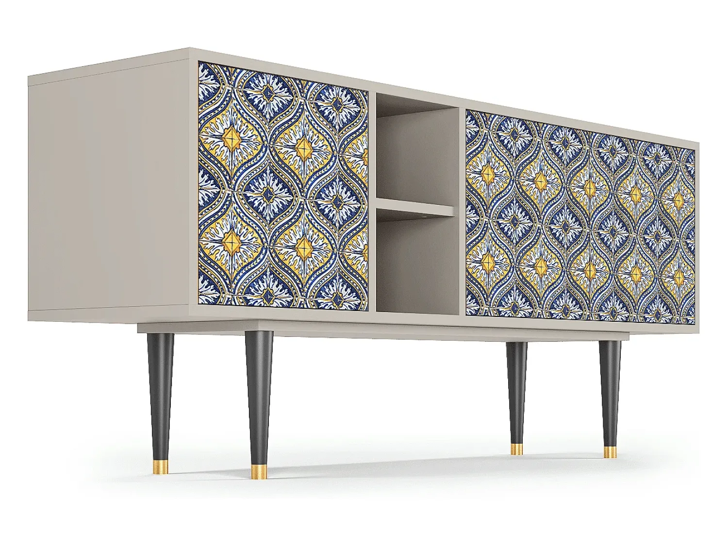 Móvel De Tv| Mueble de TV - 150х69х41 cm - T5 - Illusory Pattern, Areia Bege