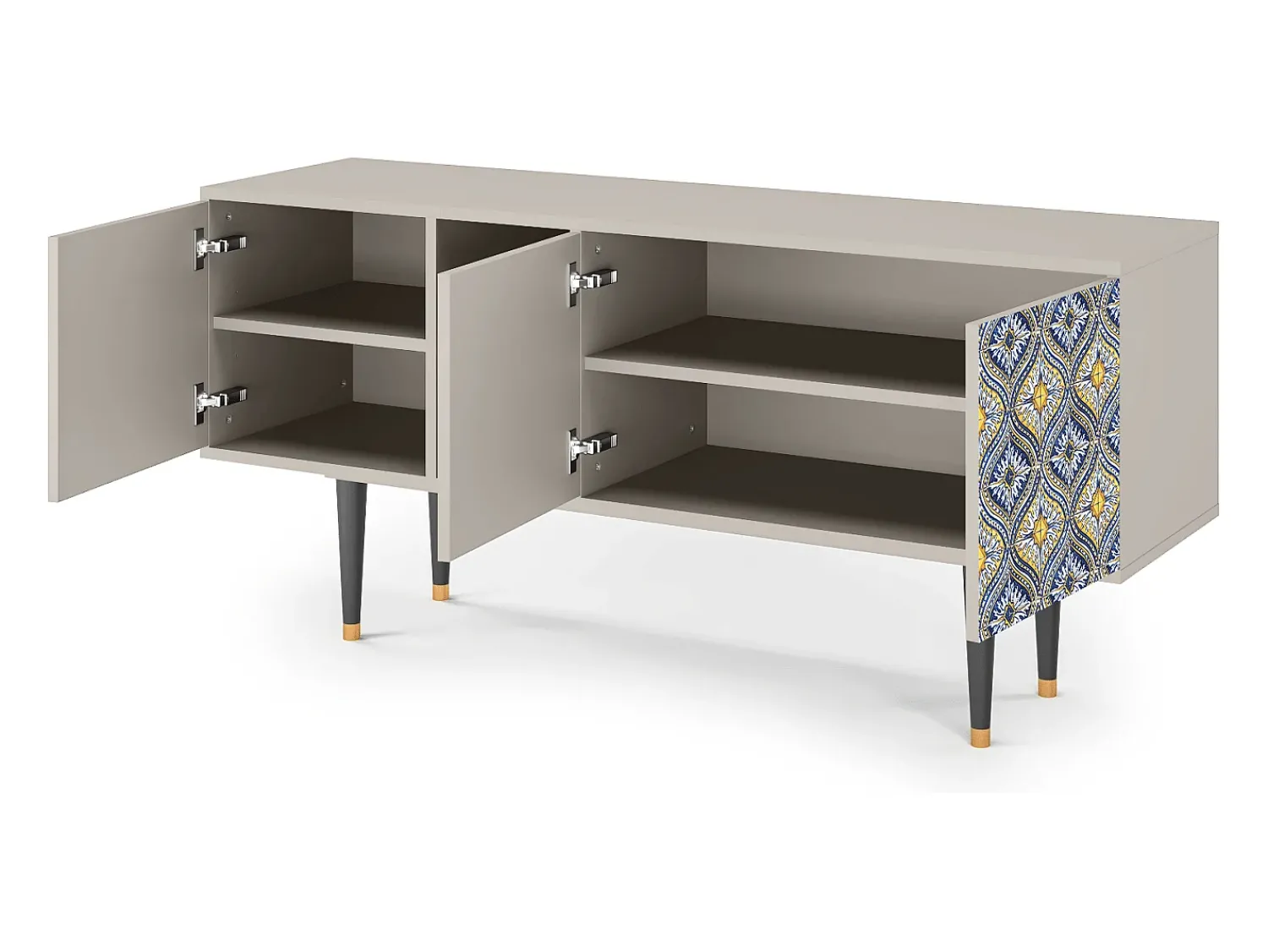 Móvel De Tv| Mueble de TV - 150х69х41 cm - T5 - Illusory Pattern, Areia Bege