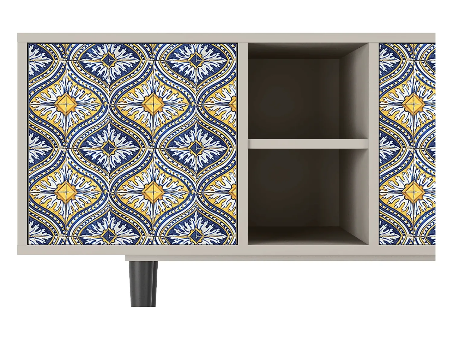 Móvel De Tv| Mueble de TV - 150х69х41 cm - T5 - Illusory Pattern, Areia Bege