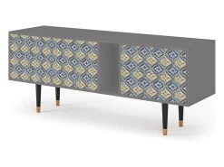 Discount Mueble de TV - 170х69х48 cm - T1 - Illusory Pattern, Cinza Cinzento