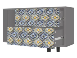 Discount Mueble de TV - 170х69х48 cm - T1 - Illusory Pattern, Cinza Cinzento