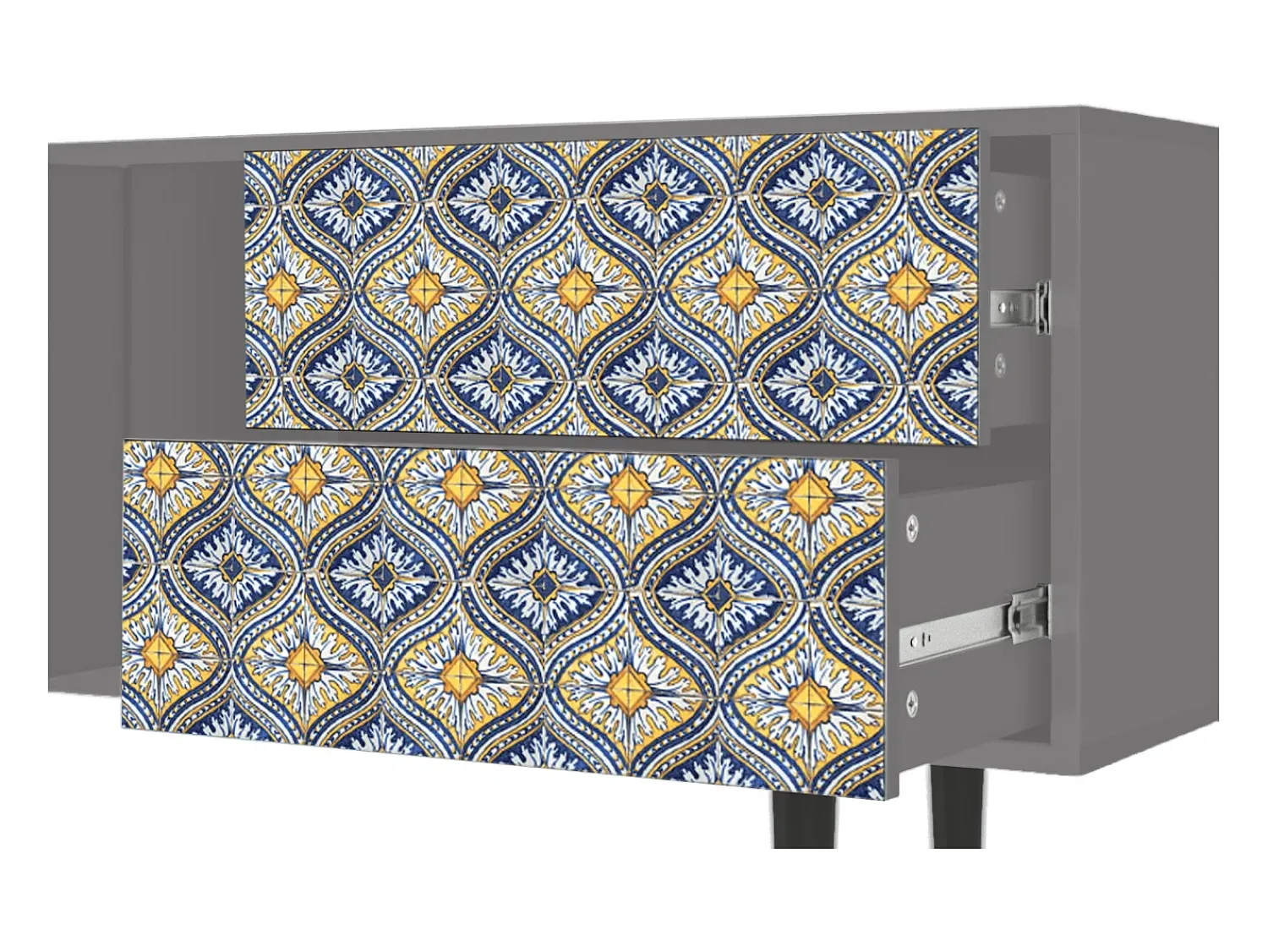 Discount Mueble de TV - 170х69х48 cm - T1 - Illusory Pattern, Cinza Cinzento