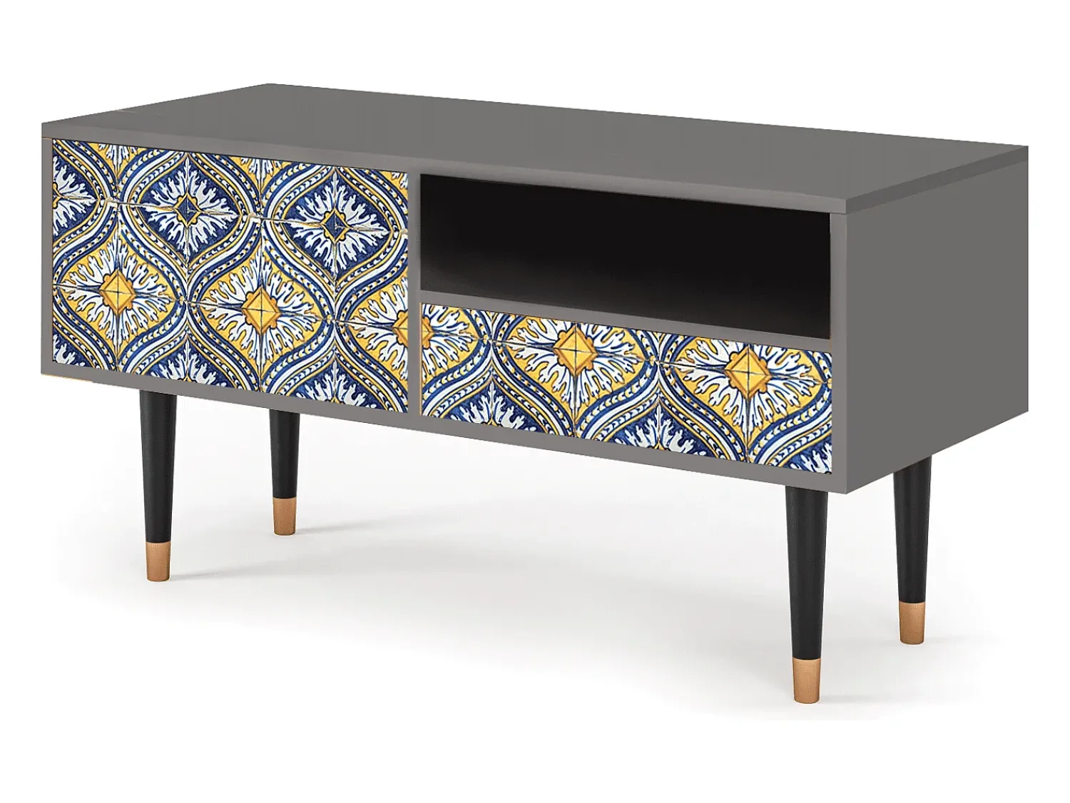 Mueble de TV - 115х59х48 cm - T3 - Illusory Pattern, Cinza^ Móvel De Tv