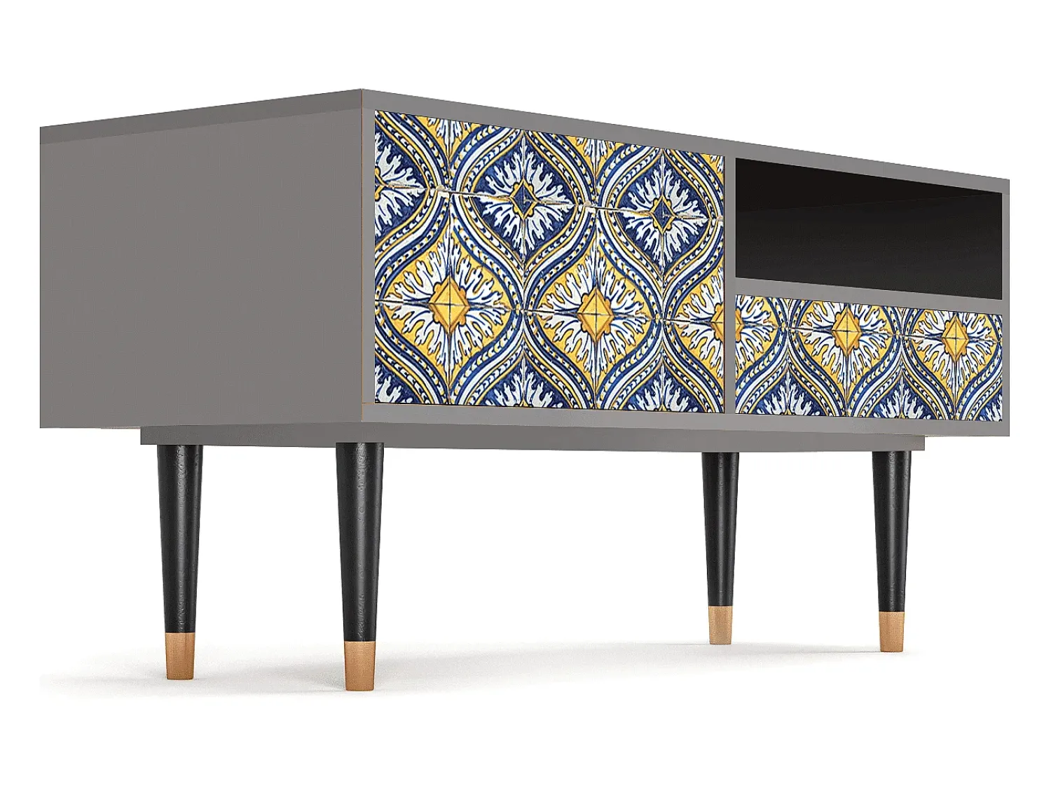 Mueble de TV - 115х59х48 cm - T3 - Illusory Pattern, Cinza^ Móvel De Tv