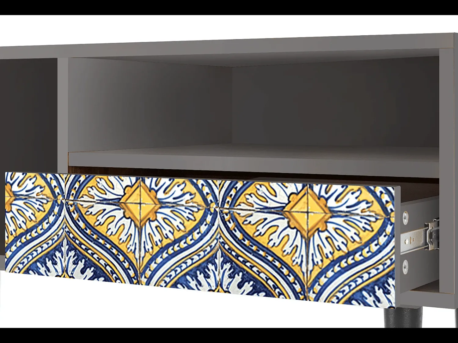 Mueble de TV - 115х59х48 cm - T3 - Illusory Pattern, Cinza^ Móvel De Tv
