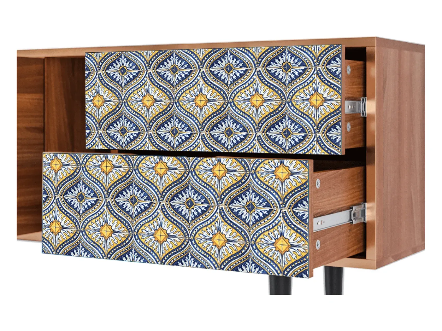 Móvel De Tv* Mueble de TV - 170х69х48 cm - T1 - Illusory Pattern, Nogueira Castanho