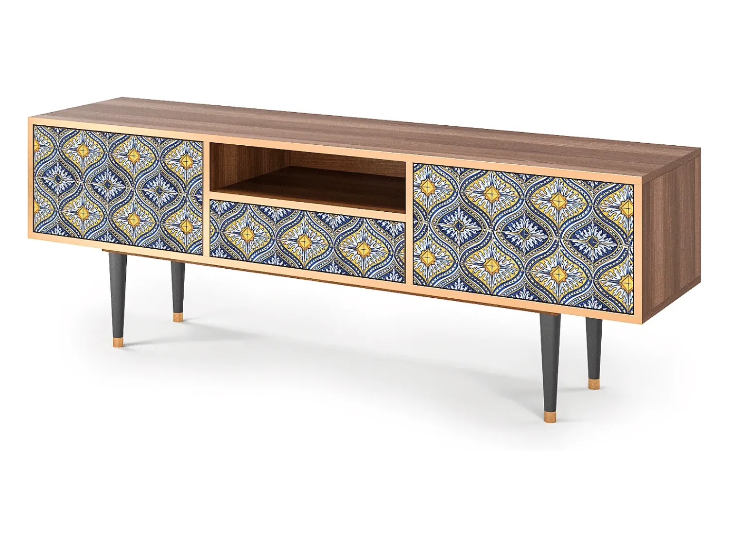 Discount Mueble de TV - 170х59х41 cm - T6 - Illusory Pattern, Nogueira Castanho