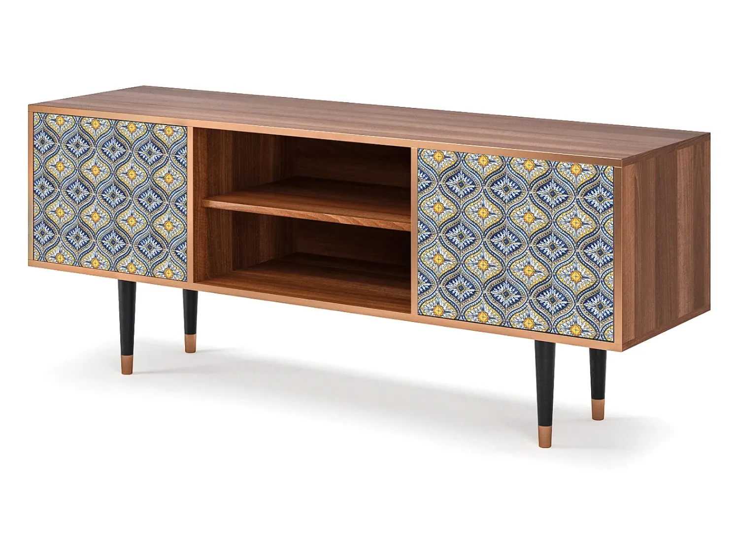 Móvel De Tv* Mueble de TV - 170х69х48 cm - T2 - Illusory Pattern, Nogueira Castanho