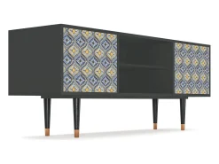 Móvel De Tv| Mueble de TV - 170х69х48 cm - T2 - Illusory Pattern, Antracite Cinza antracite
