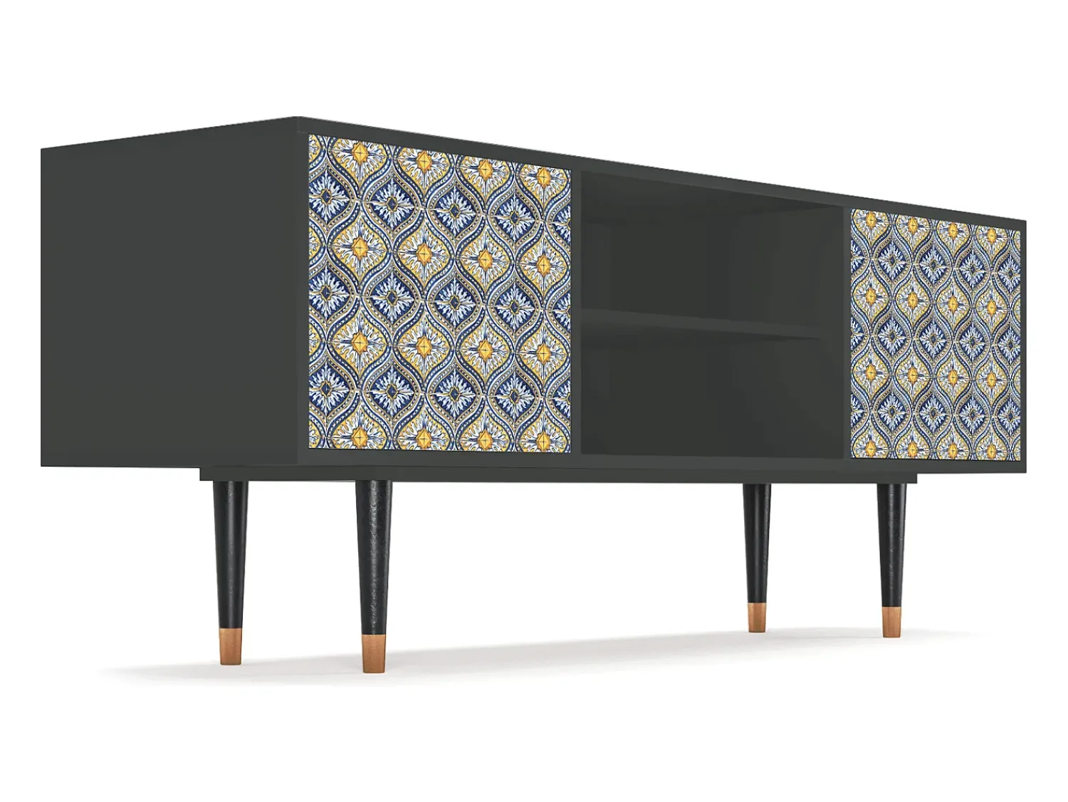 Móvel De Tv| Mueble de TV - 170х69х48 cm - T2 - Illusory Pattern, Antracite Cinza antracite