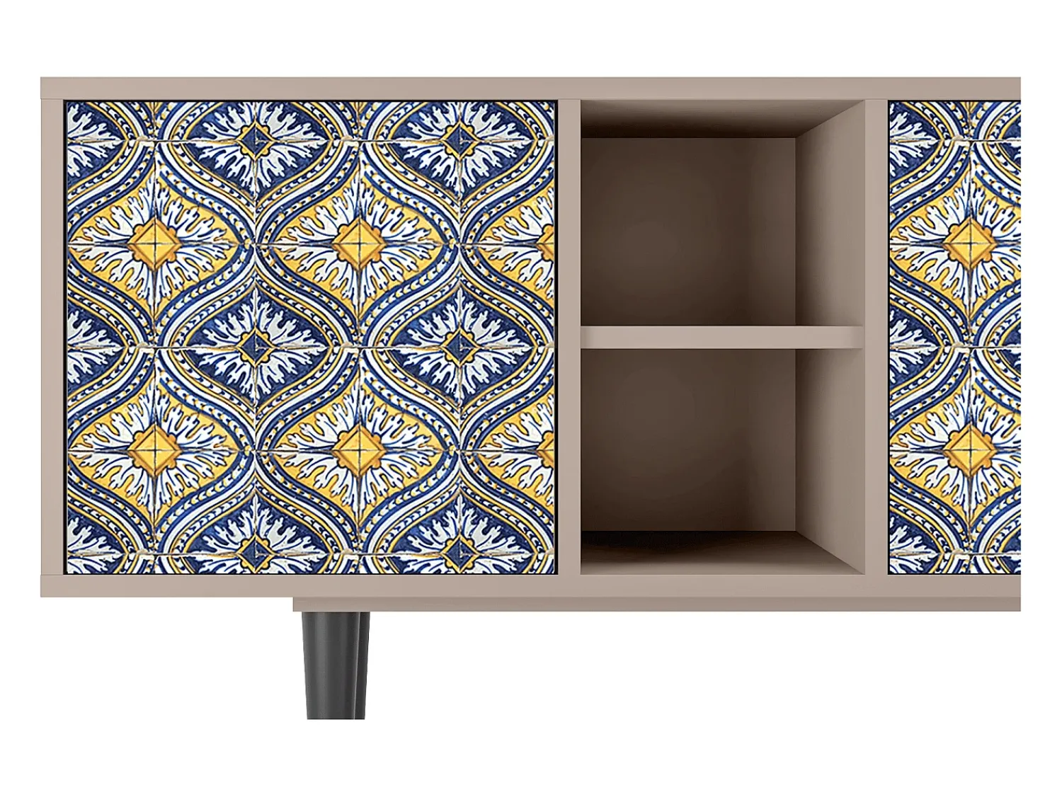 Móvel De Tv* Mueble de TV - 150х69х41 cm - T5 - Illusory Pattern, Latte Bege
