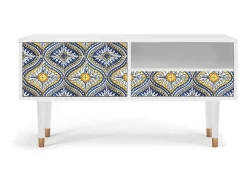 Clearance Mueble de TV - 115х59х48 cm - T3 - Illusory Pattern, Branco Bege