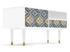 Clearance Mueble de TV - 115х59х48 cm - T3 - Illusory Pattern, Branco Bege