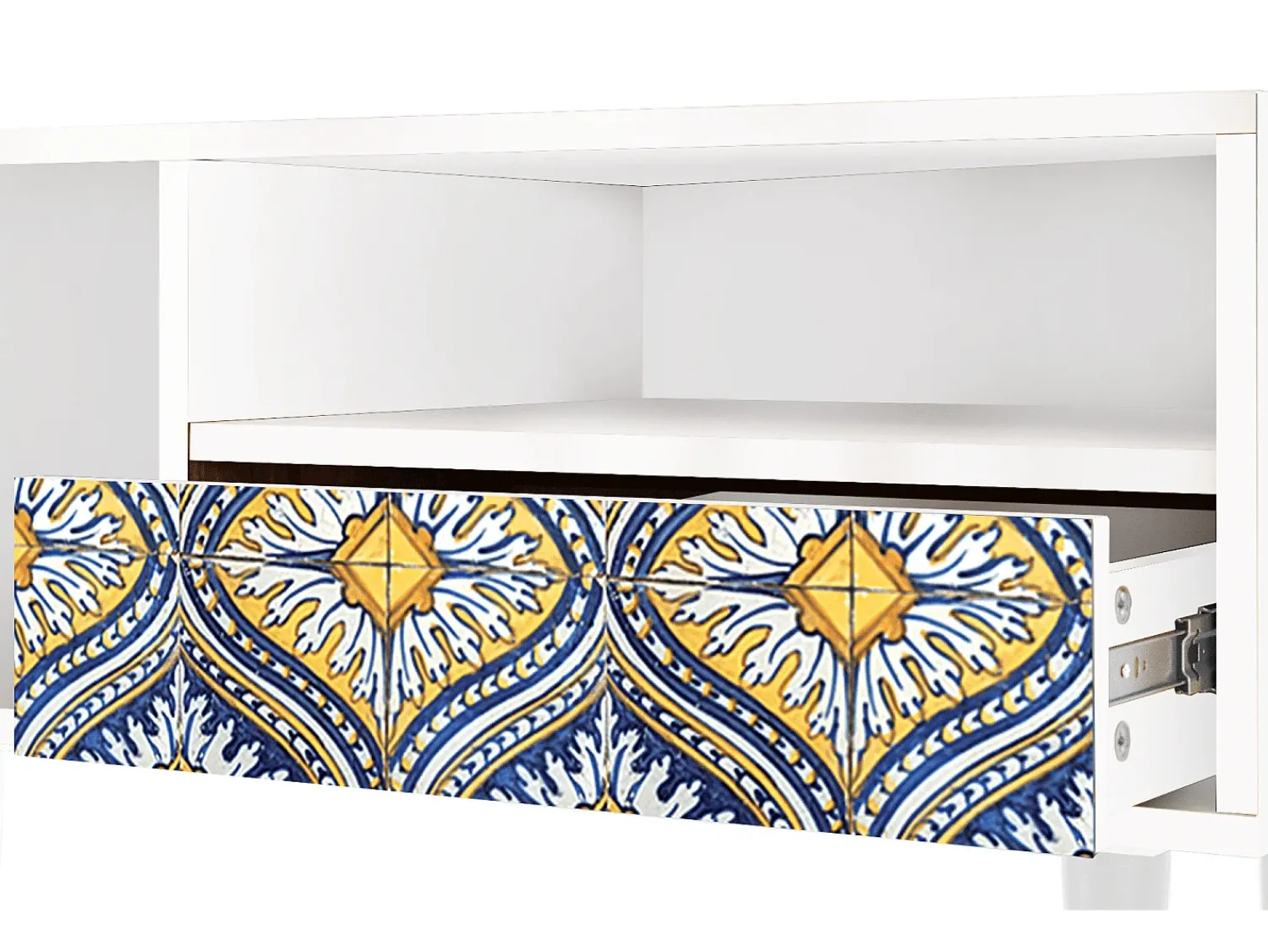 Clearance Mueble de TV - 115х59х48 cm - T3 - Illusory Pattern, Branco Bege