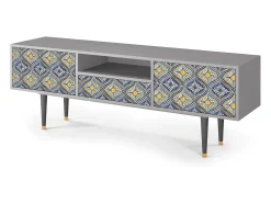 Móvel De Tv* Mueble de TV - 170х59х41 cm - T6 - Illusory Pattern, Cinza Cinzento