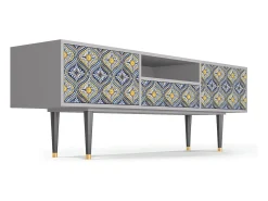 Móvel De Tv* Mueble de TV - 170х59х41 cm - T6 - Illusory Pattern, Cinza Cinzento
