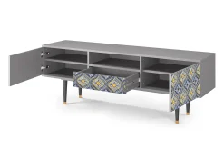 Móvel De Tv* Mueble de TV - 170х59х41 cm - T6 - Illusory Pattern, Cinza Cinzento