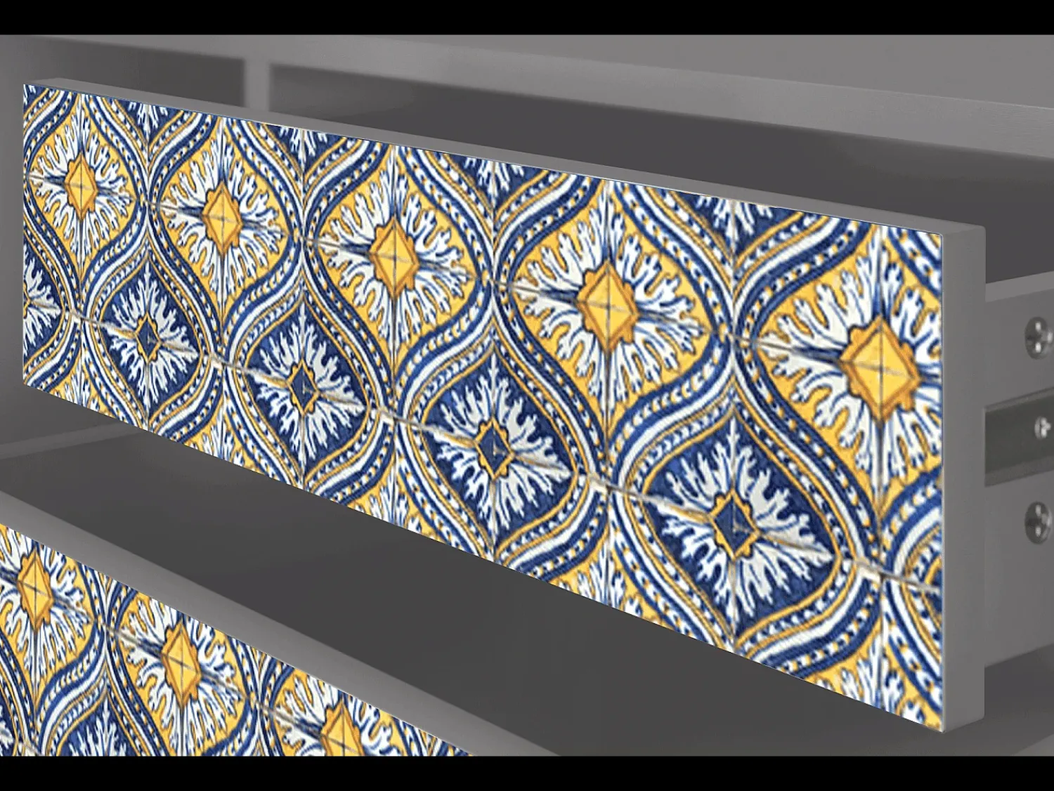 Outlet Mueble de TV - 170х59х48 cm - T4 - Illusory Pattern, Cinza Cinzento