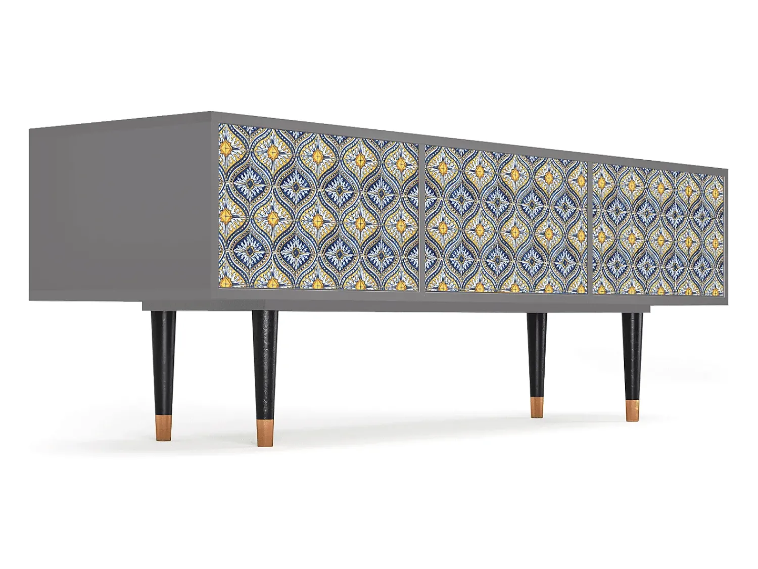 Outlet Mueble de TV - 170х59х48 cm - T4 - Illusory Pattern, Cinza Cinzento