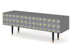 Outlet Mueble de TV - 170х59х48 cm - T4 - Illusory Pattern, Cinza Cinzento