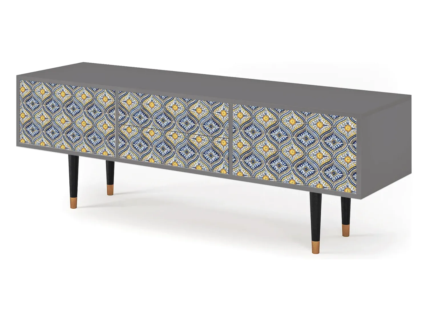 Outlet Mueble de TV - 170х59х48 cm - T4 - Illusory Pattern, Cinza Cinzento