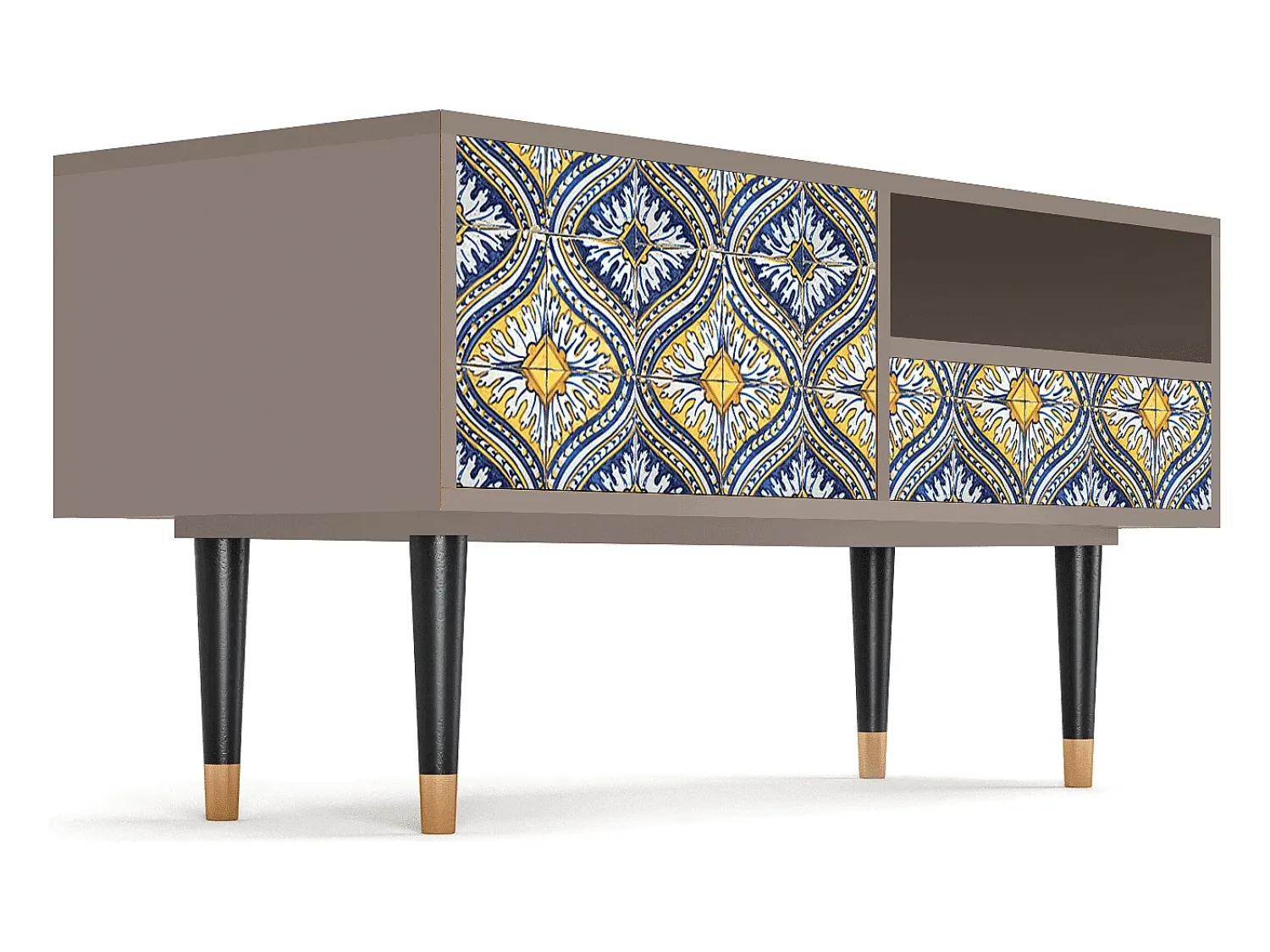 Mueble de TV - 115х59х48 cm - T3 - Illusory Pattern, Latte^ Móvel De Tv