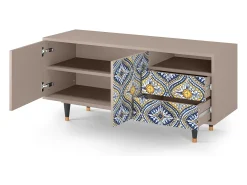Online Mueble de TV - 125х56х41 cm - T7 - Illusory Pattern, Latte Bege