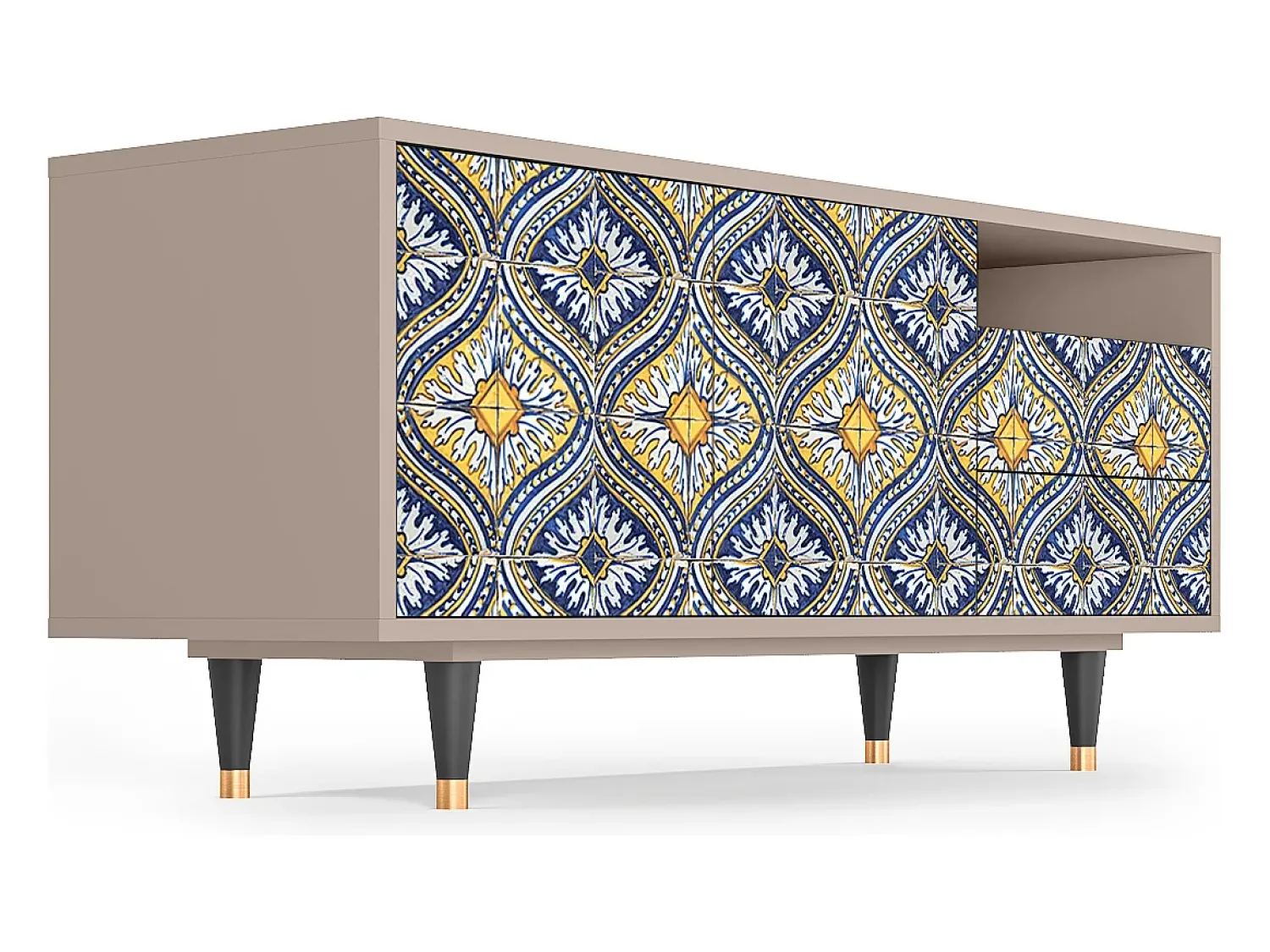 Online Mueble de TV - 125х56х41 cm - T7 - Illusory Pattern, Latte Bege