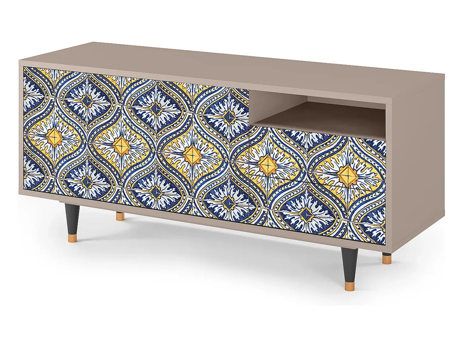 Online Mueble de TV - 125х56х41 cm - T7 - Illusory Pattern, Latte Bege
