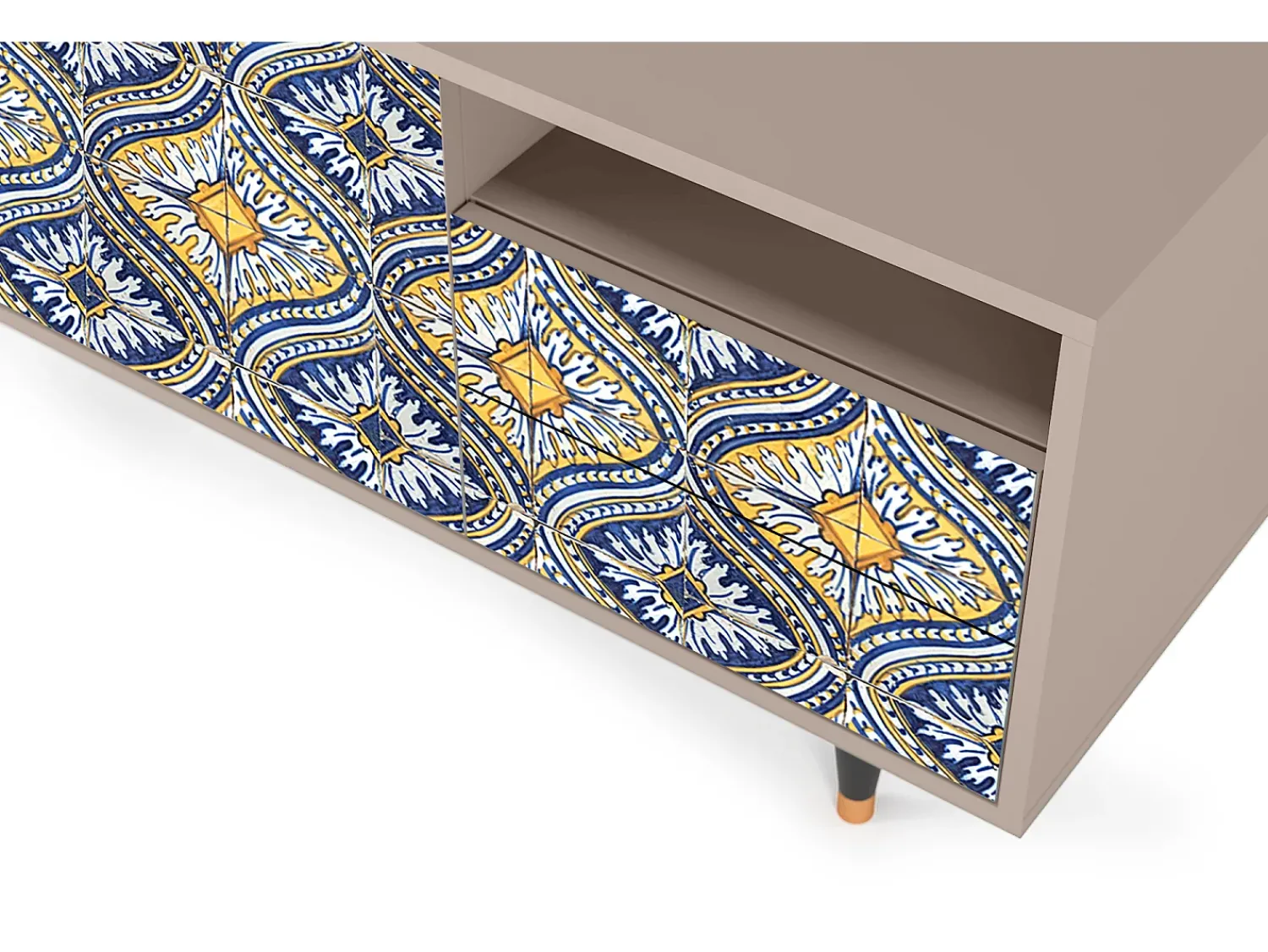 Online Mueble de TV - 125х56х41 cm - T7 - Illusory Pattern, Latte Bege