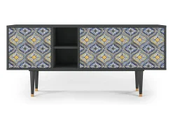 New Mueble de TV - 150х69х41 cm - T5 - Illusory Pattern, Antracite Cinza antracite