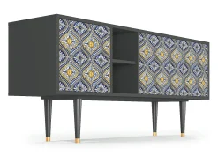 New Mueble de TV - 150х69х41 cm - T5 - Illusory Pattern, Antracite Cinza antracite