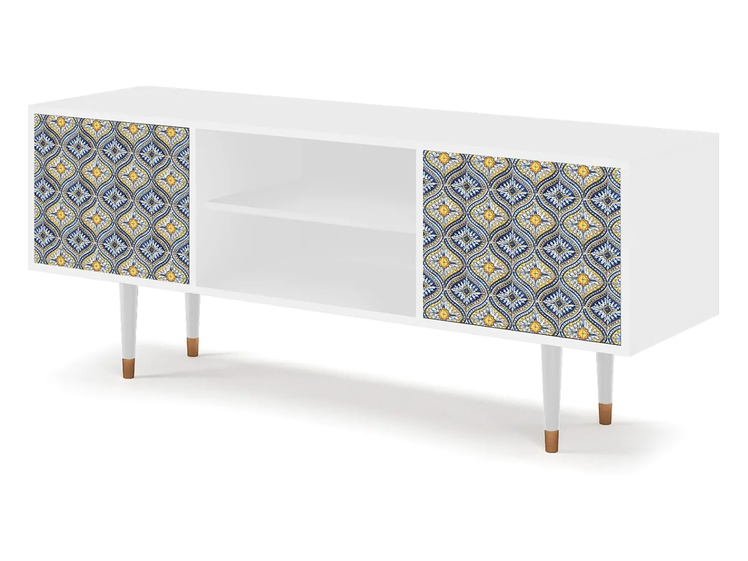 Outlet Mueble de TV - 170х69х48 cm - T2 - Illusory Pattern, Branco Bege