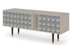 Móvel De Tv* Mueble de TV - 170х69х48 cm - T1 - Illusory Pattern, Areia Bege