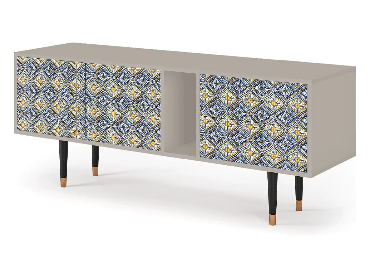 Móvel De Tv* Mueble de TV - 170х69х48 cm - T1 - Illusory Pattern, Areia Bege