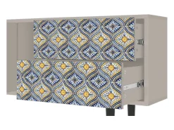 Móvel De Tv* Mueble de TV - 170х69х48 cm - T1 - Illusory Pattern, Areia Bege