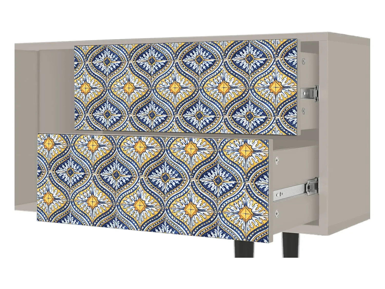 Móvel De Tv* Mueble de TV - 170х69х48 cm - T1 - Illusory Pattern, Areia Bege